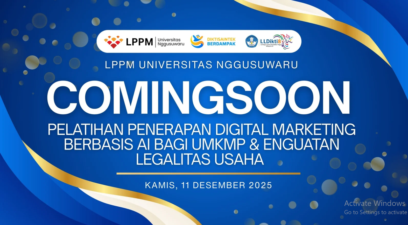LPPM UNSWA SIAP GELAR PELATIHAN DIGITAL MARKETING BERBASIS AI DAN PENGUATAN LEGALITAS USAHA BAGI UMKM